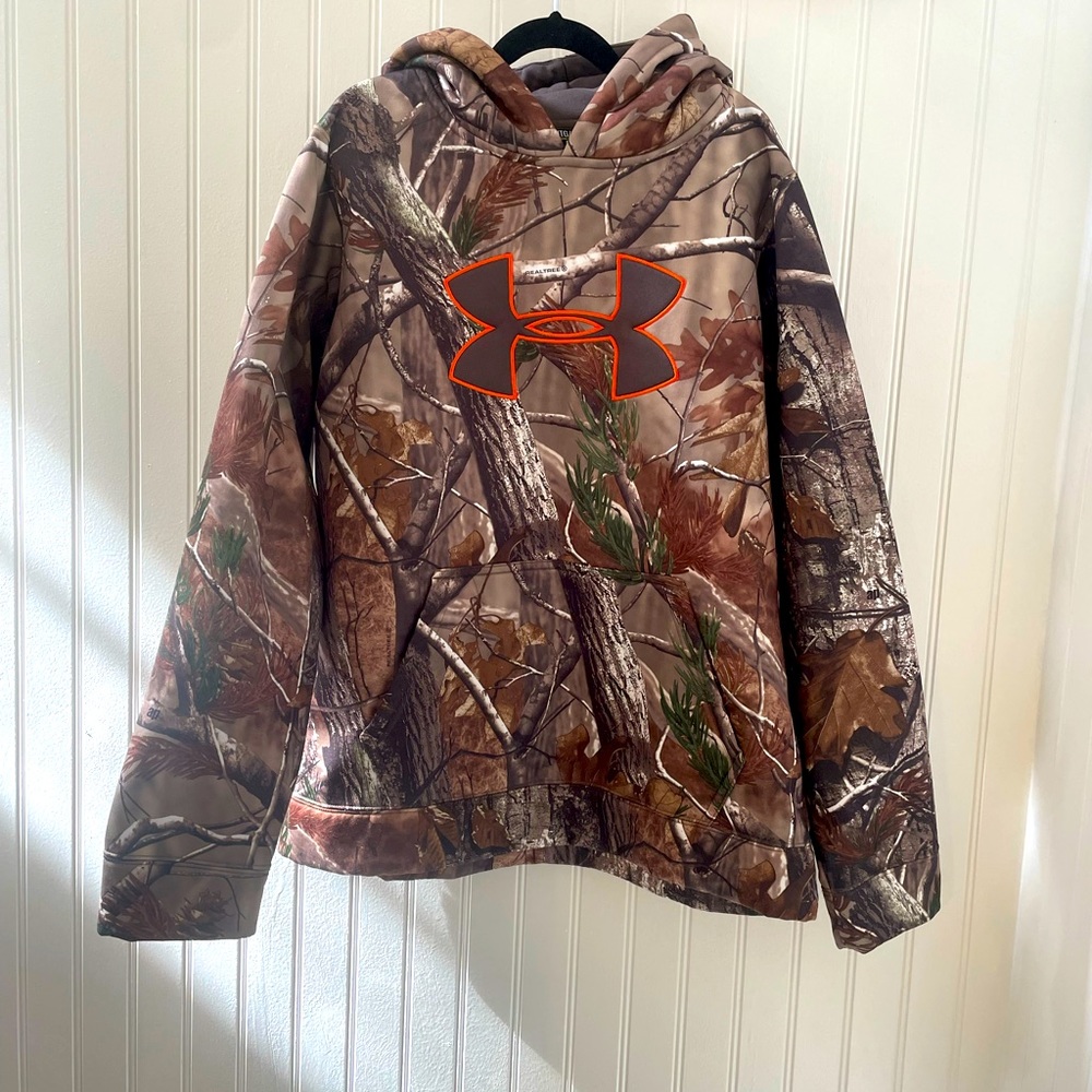 Under Armour Realtree YXL Loose Hoodie Sweatshirt Thermal Moisture Wick Youth XL